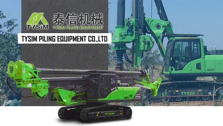 Piling Driving, Auger Driver, Continuous Flight Augering, Tysim Kr90m Cfa Long Spiral Rotary Drilling Rig Max Piling Depth 30m