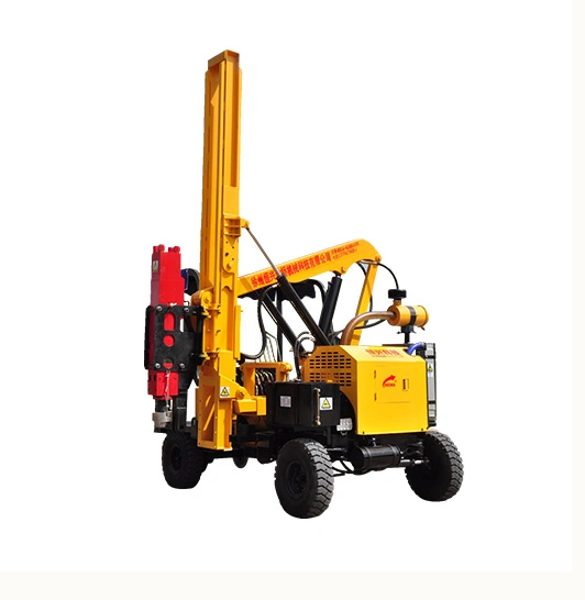 Guardrail Install Helical Pile Driver Attachment with Hydraulic Hammer