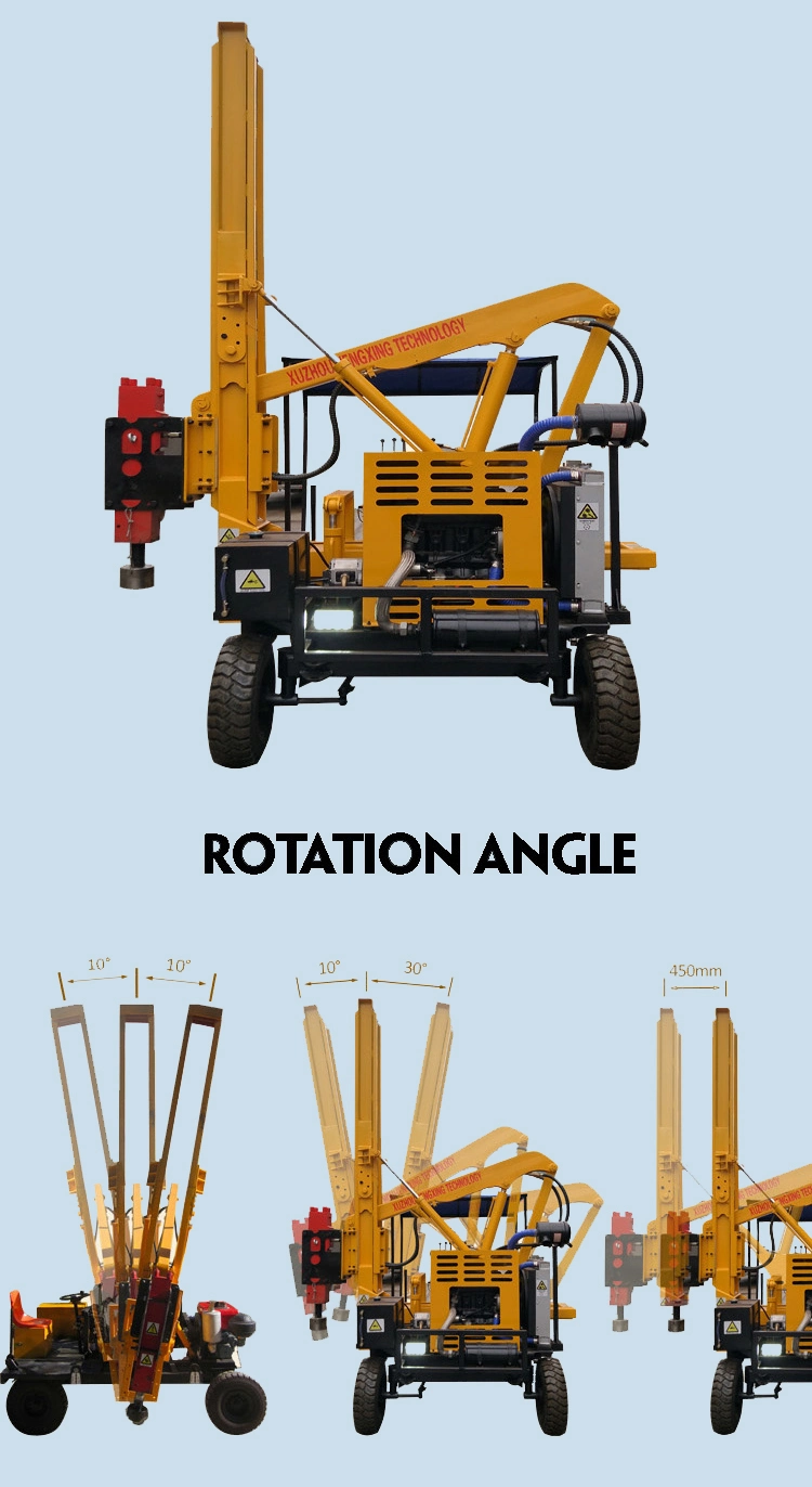 Hydraulic Wheel Type Helical Pile Driver for Road Construction