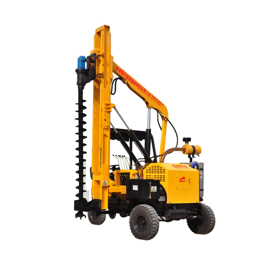 Road Fence Pile Driver Machine Rotary Auger Drilling Machine Screwing Screw Equipment