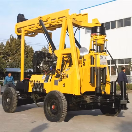 Multifuctional 100m Hydraulic Rotary Borehole Drill Rig Machine with Diesel Engine for Spt, Mining Diamond Coring